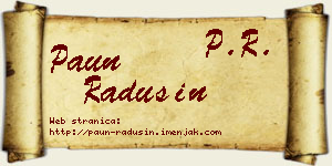 Paun Radusin vizit kartica